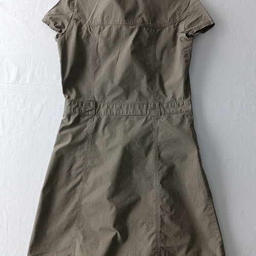 Khaki Safari Dress Cotton Gabardine Lussile Size S like new