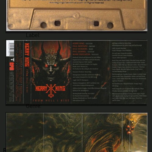 Kerry King From Hell I Rise cassette album limited edition gold like new