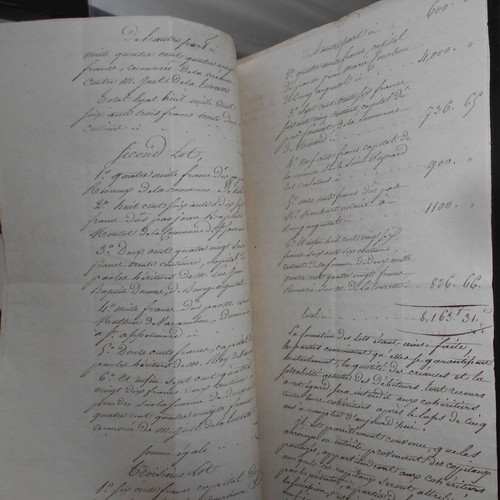 Notarial document 1831 used, calligraphed with watermark