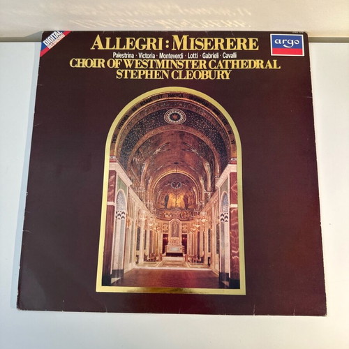 Allegri Miserere vinyl like new, classical music