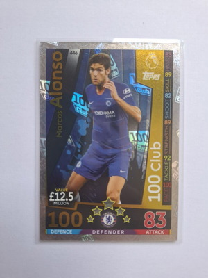 Topps Match Attax Premier League 2018-19 Marcos Alonso 100 Club Card New