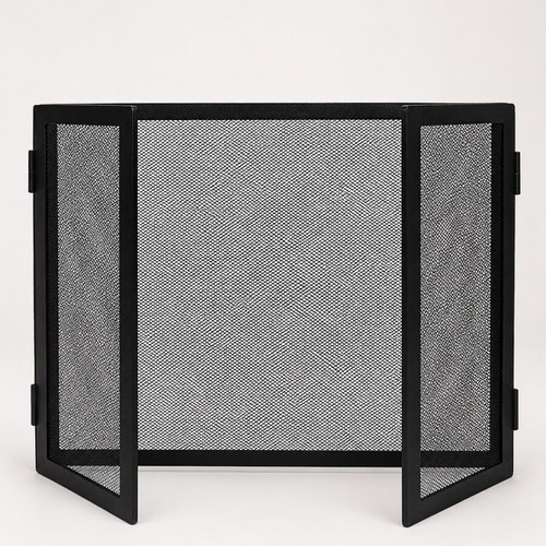 Metal Fireplace Screen like new, foldable with mesh protection