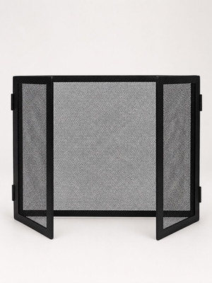 Metal Fireplace Screen like new, foldable with mesh protection