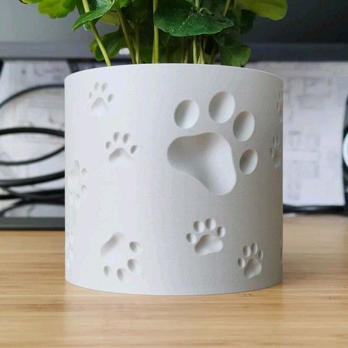 Flowerpot with pet paw prints new