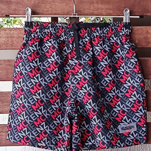 McKenzie Shorts Swimwear new, black with red print, size 12-13 years