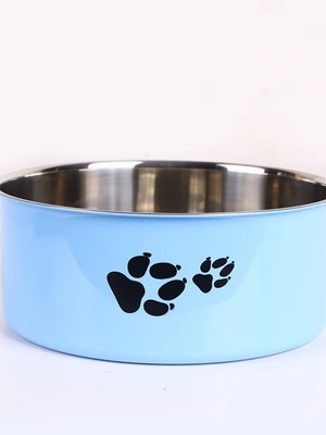 Paw Bowl Blue Medium Купа за кучешка храна/вода нова неръждаема стомана синя