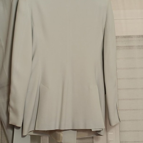 Rococo summer suit used, grey viscose fabric
