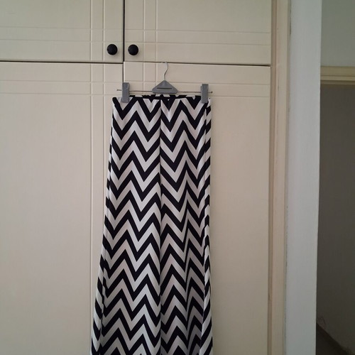Flare Pants Voice Woman's Fashion Size S Like New Black White Zigzag