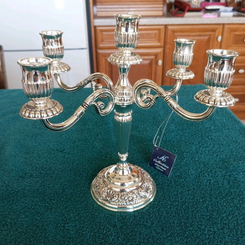 Silver-plated five-arm candlestick new