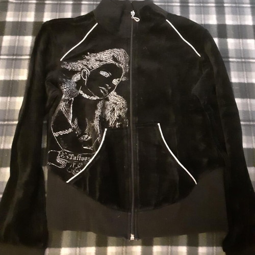 Bomber jacket velvet size small like new, black