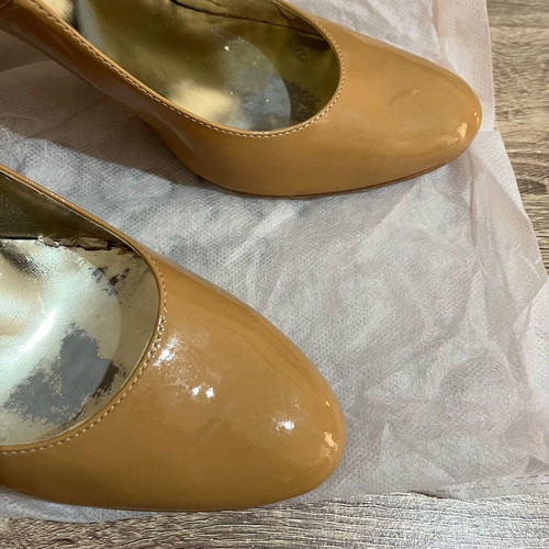 Stefania heels used, beige with silver detail, 8cm heel, size 40