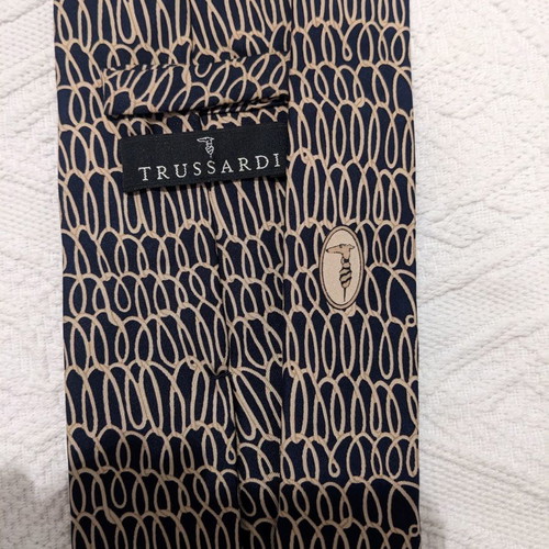 Trussardi tie used, 100% silk dark blue color