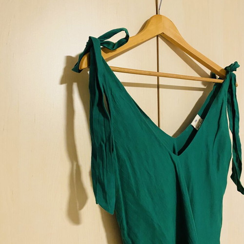 Kashish Maxi Cotton Dress new, green with adjustable straps