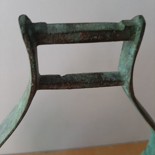 Horse stirrup used, bronze with green patina