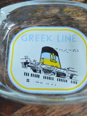 Greek Line glass ashtray T.S.S. Olympia like new