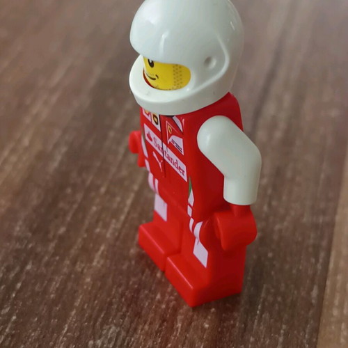 Lego Ferrari driver figure like new missing helmet protector