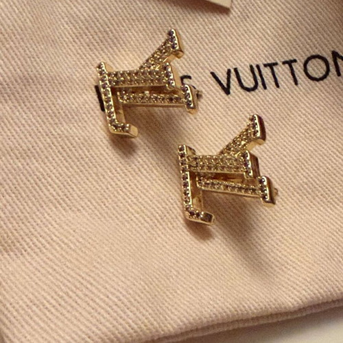 Louis Vuitton earrings gold tone new