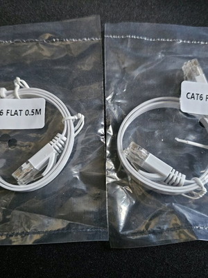 Internet cables CAT6 new, set of 2 pieces, 50 cm length
