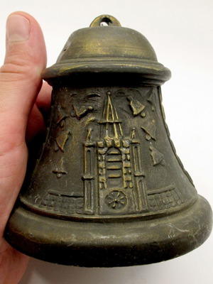 Vintage Christmas Music Box Bell used, Silent Night, Belgium 1960s