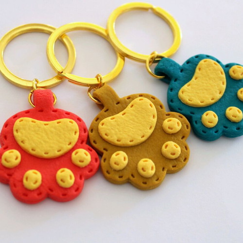 Handmade paw keychain new with monogram