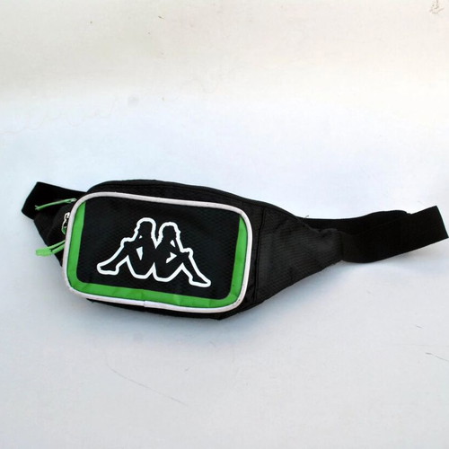 Kappa Vintage Black Waist Bag used with Multiple Compartments Y2K