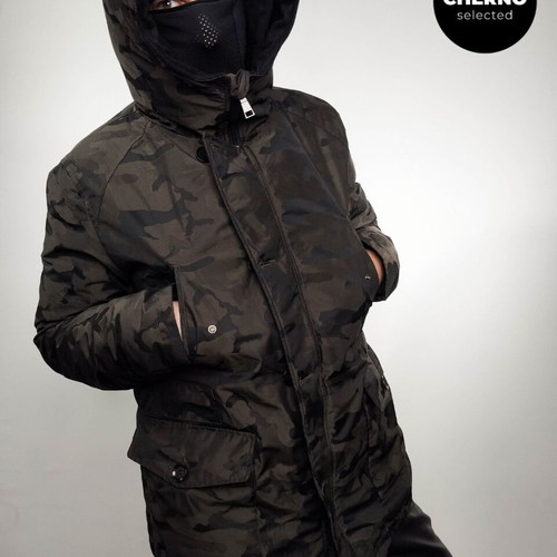 Adhoc 1959 The Bold Parka men's hooded camo down jacket like new, size L•XL