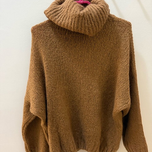 Knitted turtleneck sweater Lolaliza used, camel, size L