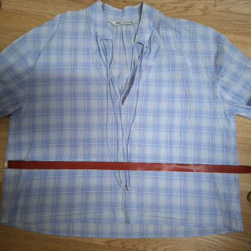 Zara cotton shirt XL like new, blue-white