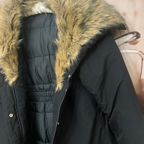 Sisley long down jacket like new, black, size S