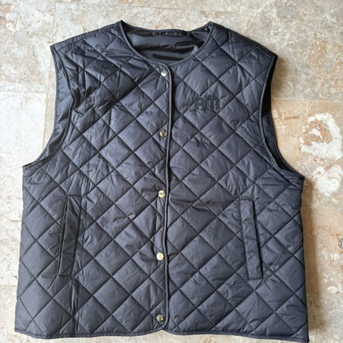 Sleeveless quilted vest, slim fit, black, XXL