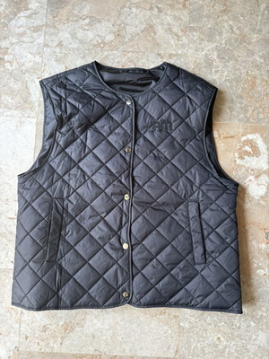 Sleeveless quilted vest, slim fit, black, XXL
