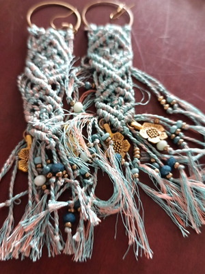 Macrame earrings handmade, new, thread
