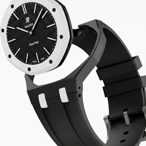 Swatch Royal Pop black wristwatch with bracelet