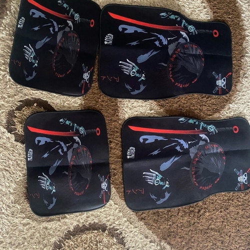 Car mats new, pack of 4 with samurai design