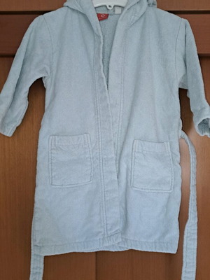 Anemos Kids Bathrobe like new, blue with teddy bear hood