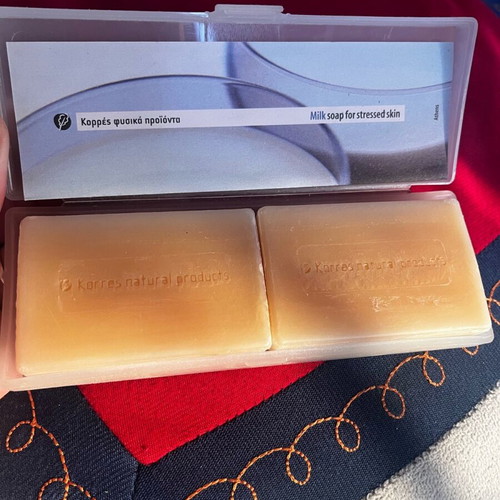 Korres soaps 2 pieces in case for sensitive skin, new