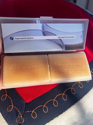 Korres soaps 2 pieces in case for sensitive skin, new