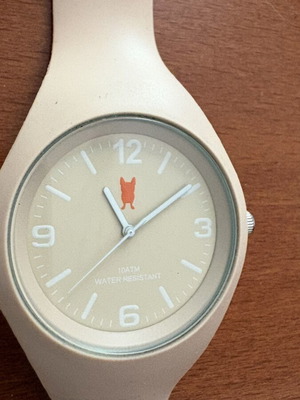 French Bull Watch unisex beige rubber and steel like new