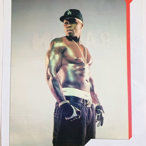 50 Cent mini poster used, sporty JR insert 23x18 cm