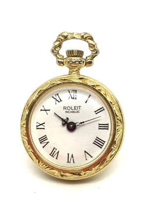 Roleit pocket watch mechanical gold plated with engraving