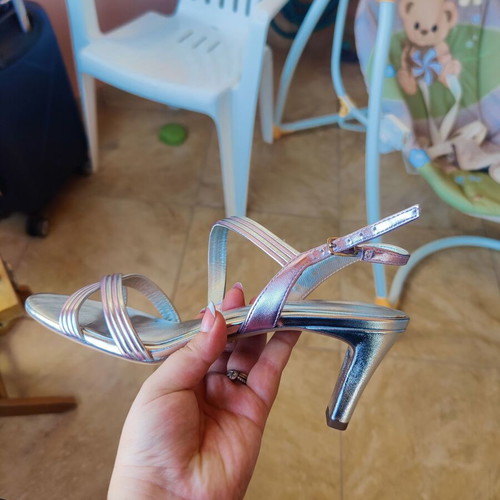 Tamaris silver high heels size 41