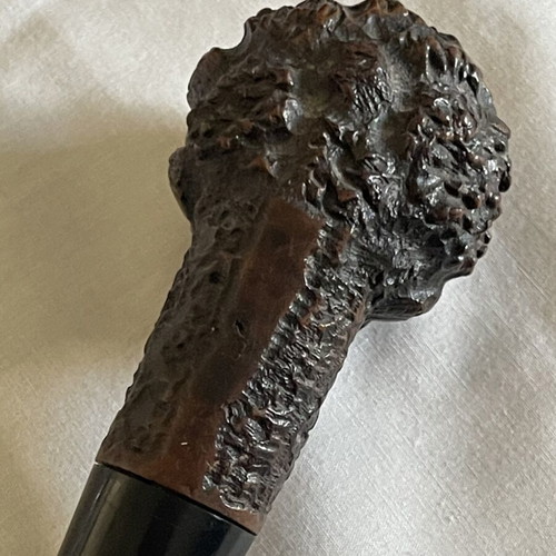Handmade Czech wooden smoking pipe used with signs of wear