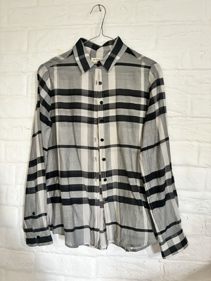 Burberry silk shirt used, black and grey, sizes S and M