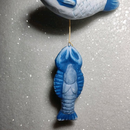 Clay wind chime with fish 70 cm like new