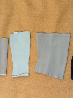 Knee brace, ankle support and elbow pads used, size Large
