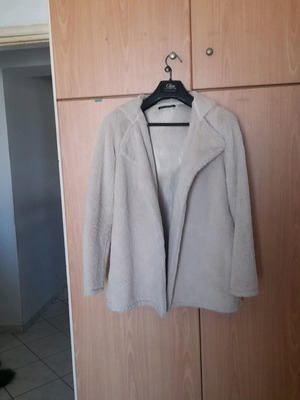 Synthetic Sherpa Jacket with Hood used, ecru