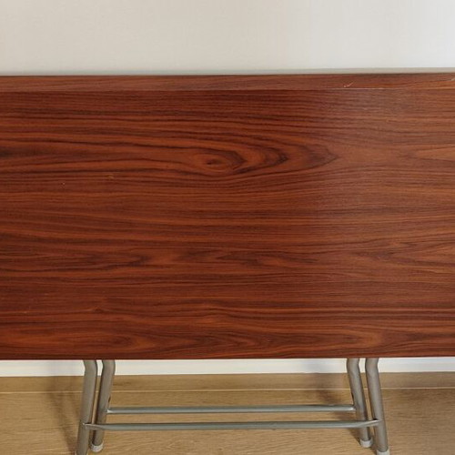Folding table 80x50 cm with wood-look MDF top and metal frame