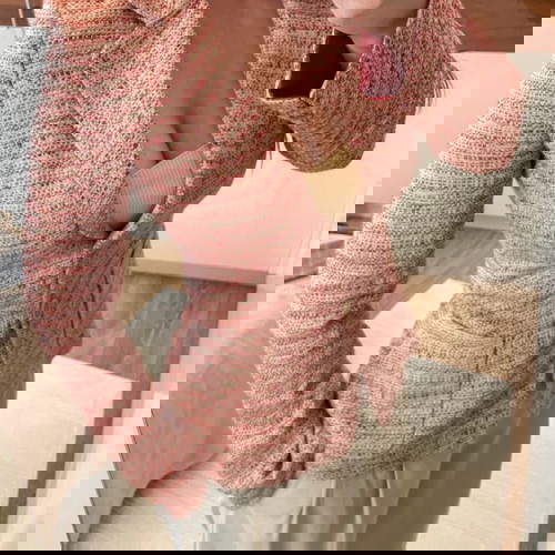 Max Mara туидено сако като ново, бежово с червена подплата