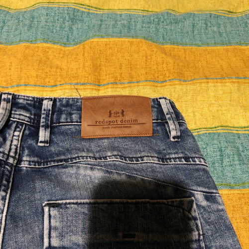 Pull & Bear Red Spot Jean Shorts used, size 29, blue