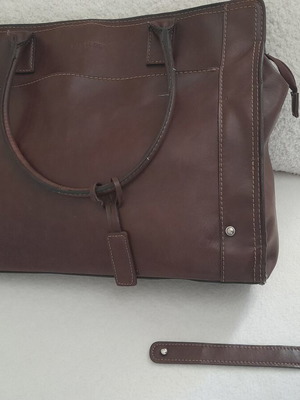 Bartuggi leather shoulder bag large used, brown